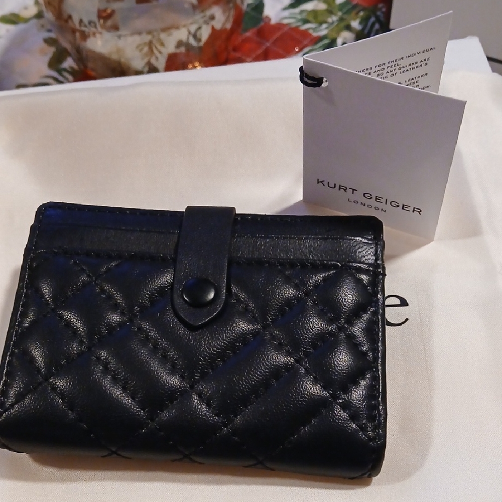 Kurt Geiger Black Quilted Leather Wallet